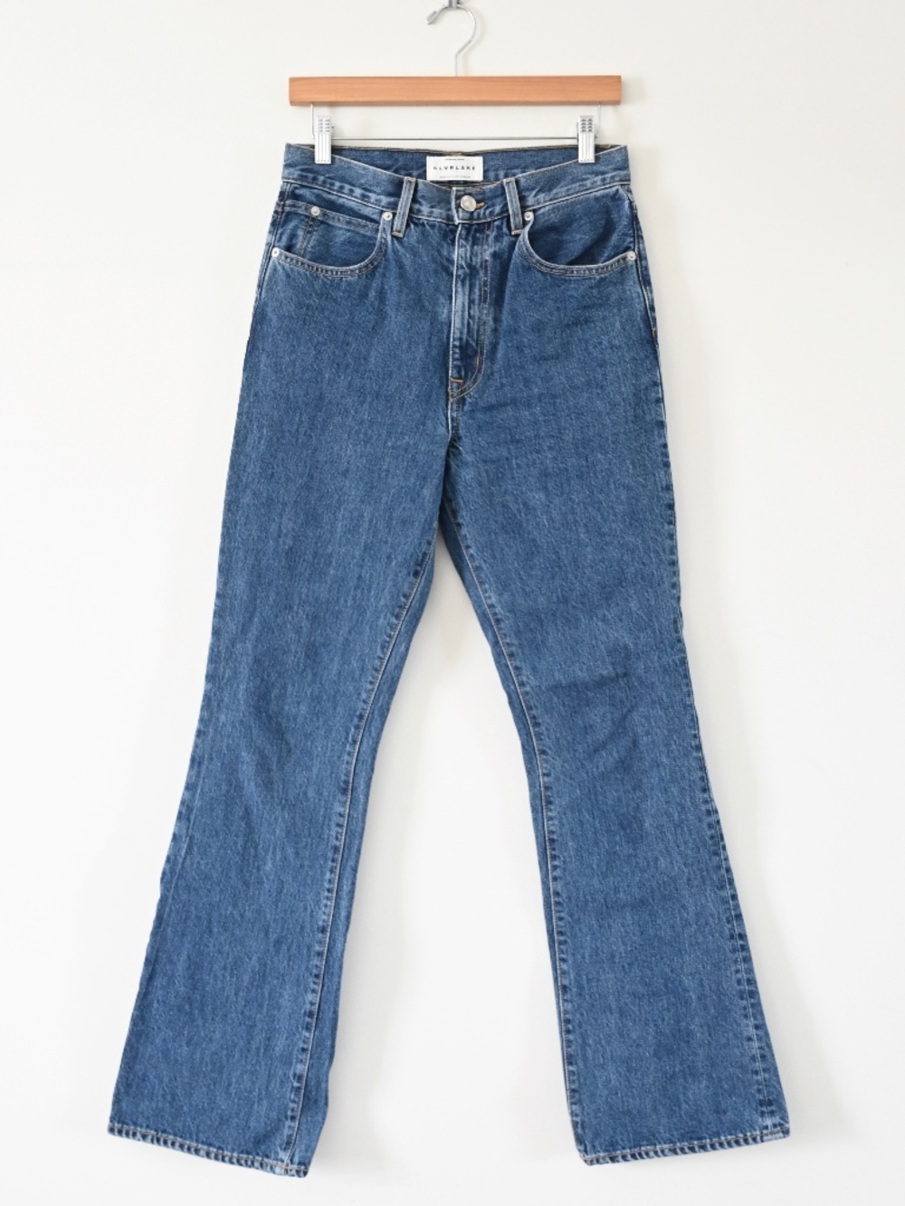 SLVRLAKE Charlotte Medium Blue Claremont Wash Flare Jeans Size 28